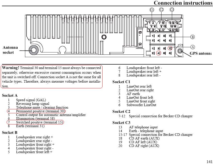 Becker Car Radio Stereo Audio Wiring Diagram Autoradio connector wire